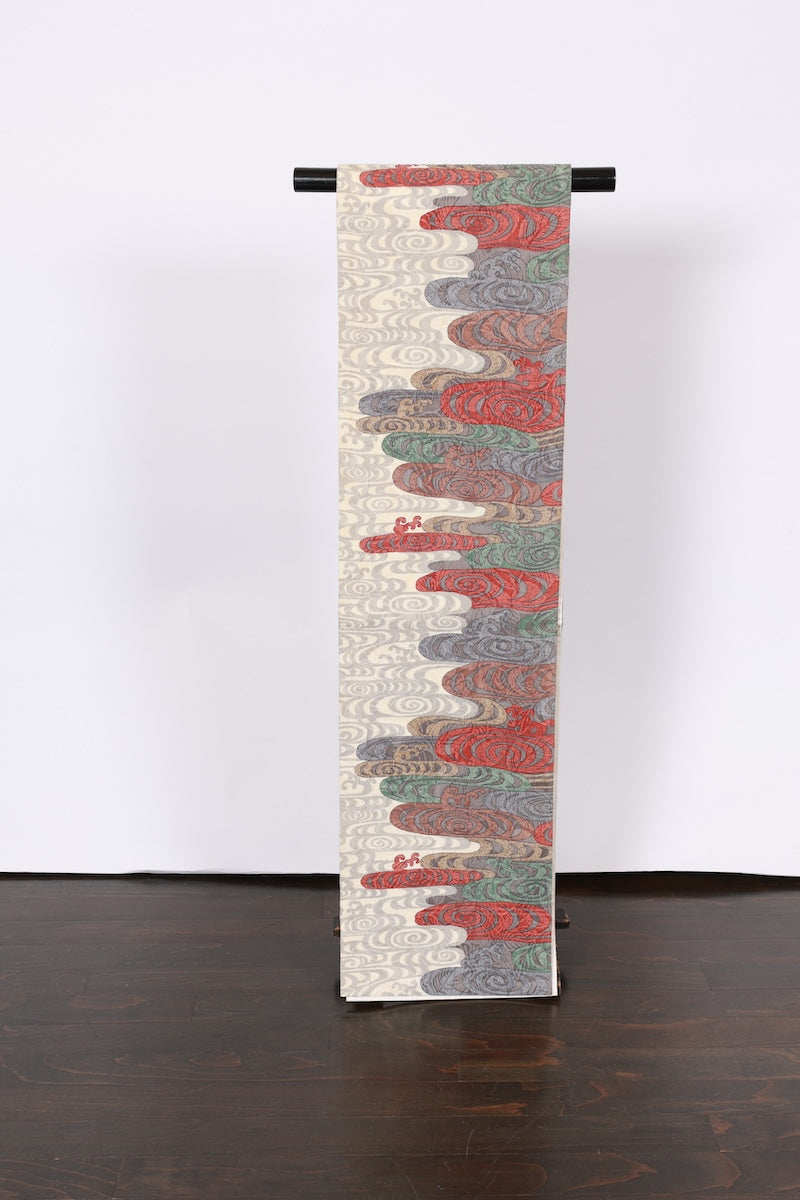Japanese used sash belt (Hukuro-obi) 100% silk /B988