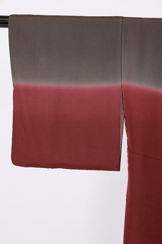 Japanese kimono used <houmongi> L-size silk 100% / B1477