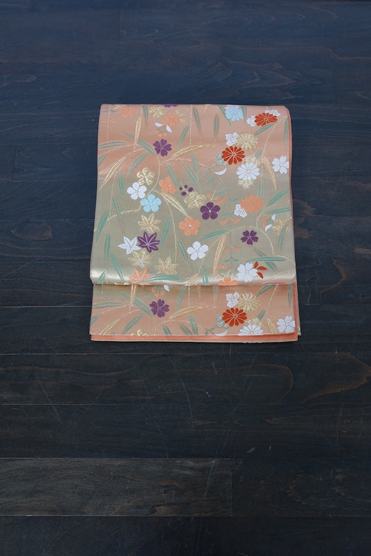 Japanese used sash belt (hukuro-obi) 100% silk /B1001