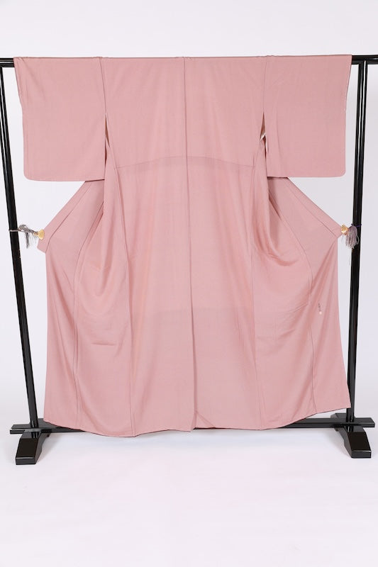 Edo Komon (traditional Japanese kimono fabric), brand new, unused, reddish-brown, floral diamond pattern, tool carving, by a renowned artist, B1475