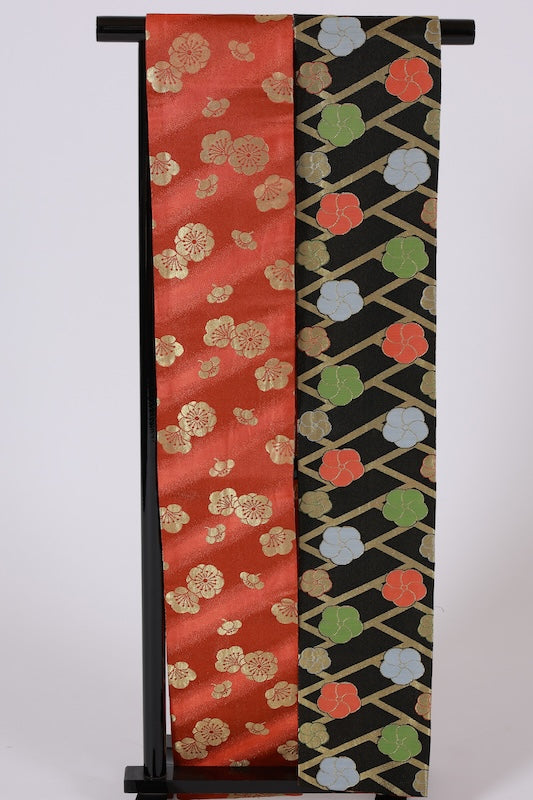 Japanese kimono sash belt (Hanhaba-obi) polyester / B278
