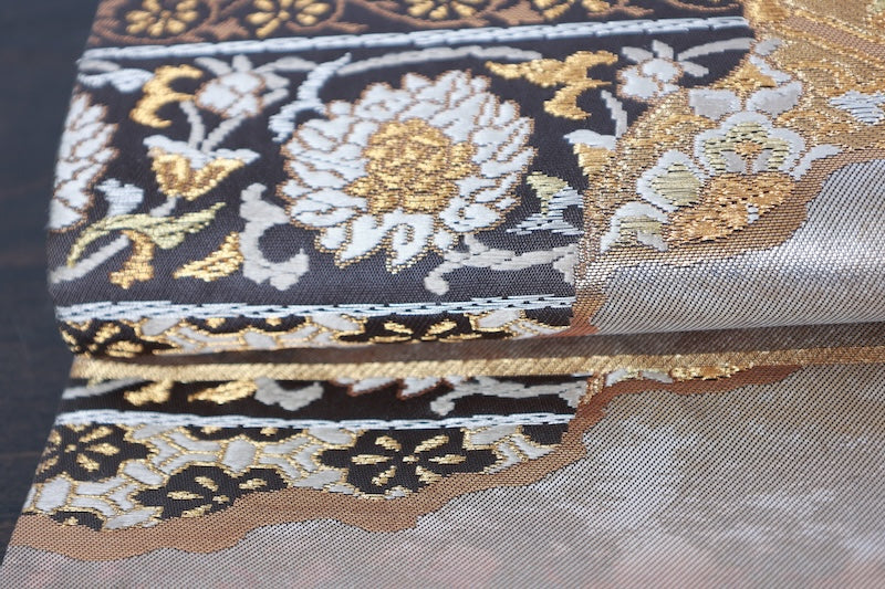 Japanese used sash belt (hukuro-obi) 100% silk /B997