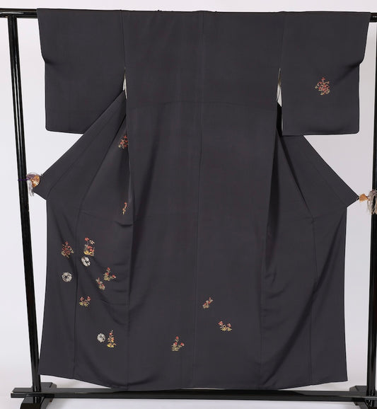 Japanese kimono used <houmongi> Msize silk 100% /T531