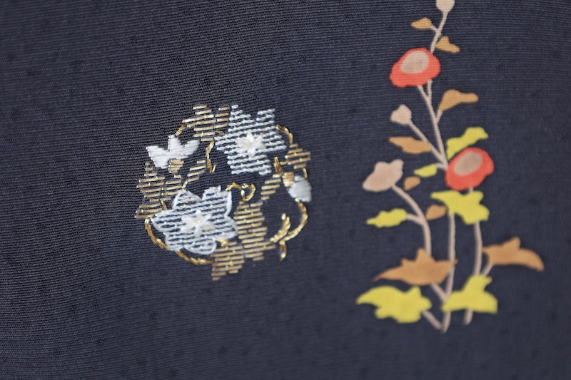 Japanese kimono used <houmongi> Msize silk 100% /T531