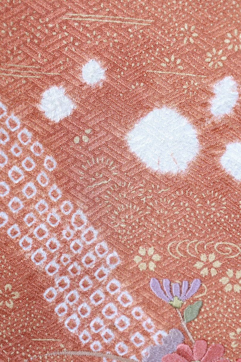 Japanese kimono used <houmongi> Msize silk 100% /T530