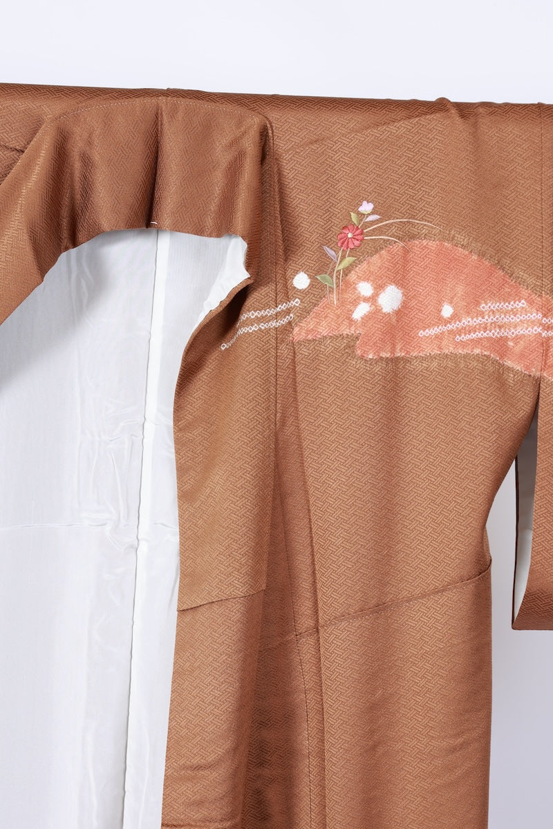 Japanese kimono used <houmongi> Msize silk 100% /T530