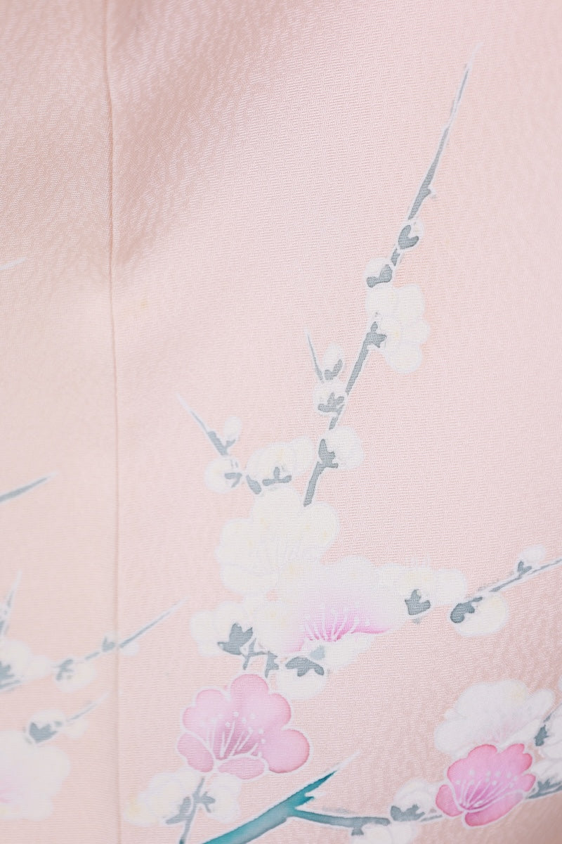 Japanese kimono used <houmongi> Lsize silk 100% /T527