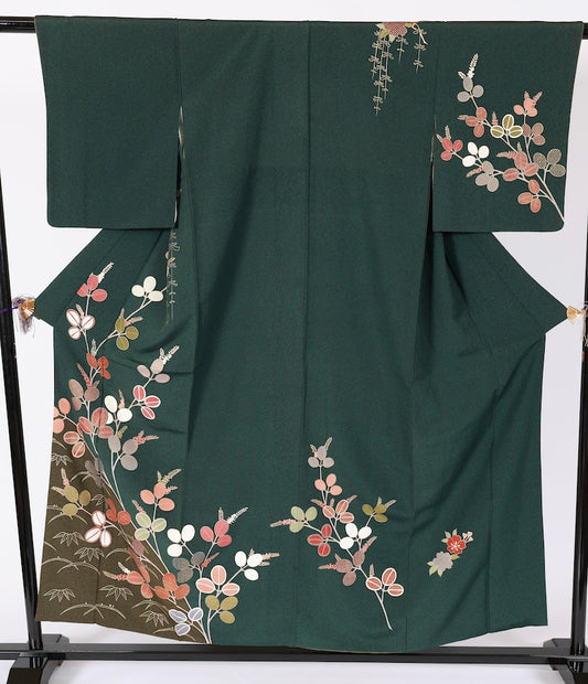 Japanese kimono used <houmongi> Msize silk 100% /T525
