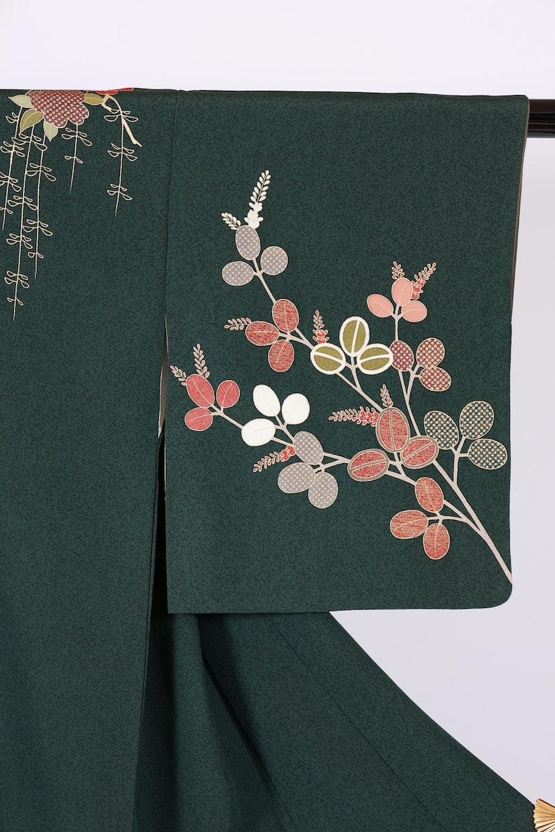 Japanese kimono used <houmongi> Msize silk 100% /T525