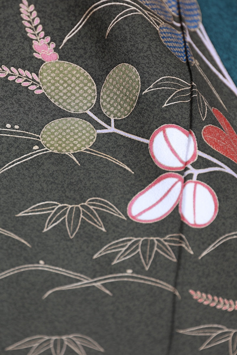Japanese kimono used <houmongi> Msize silk 100% /T525