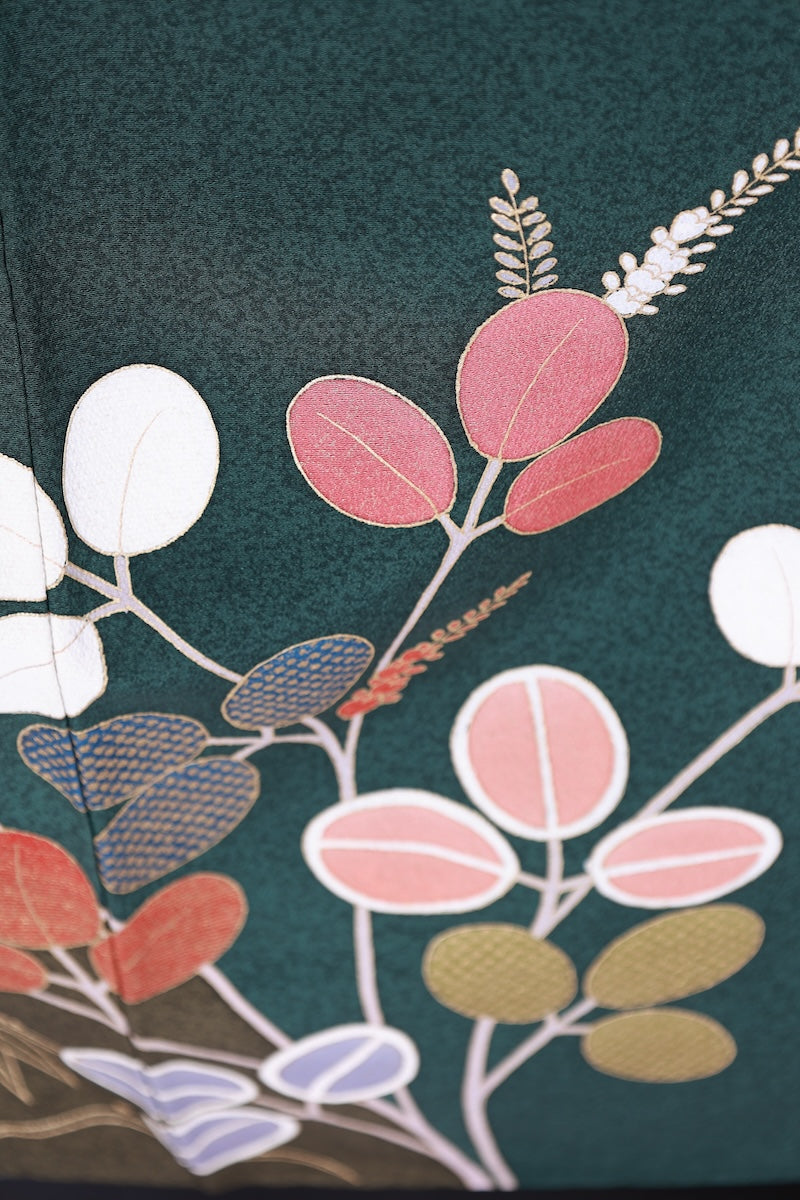 Japanese kimono used <houmongi> Msize silk 100% /T525