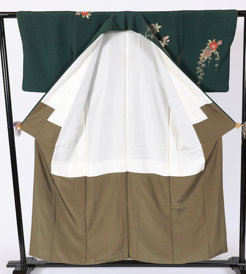 Japanese kimono used <houmongi> Msize silk 100% /T525