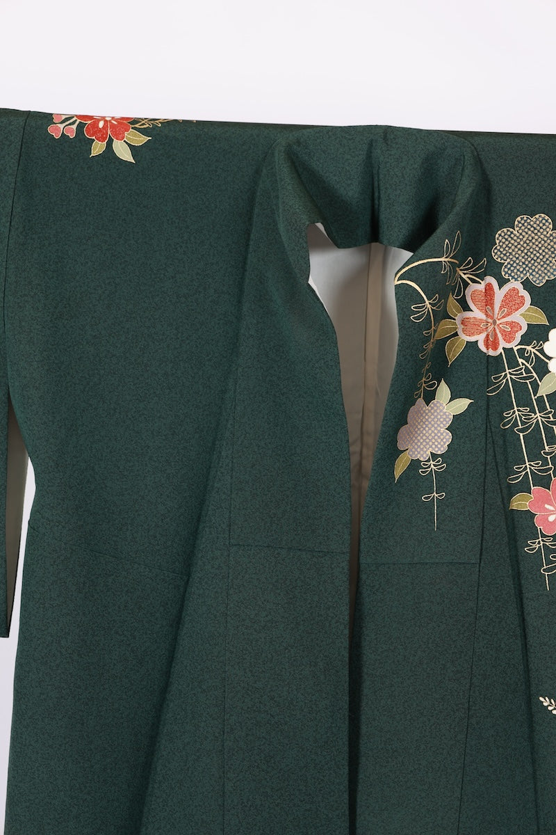 Japanese kimono used <houmongi> Msize silk 100% /T525