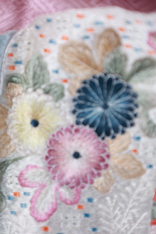Japanese kimono used <houmongi> L-size silk 100% /B760