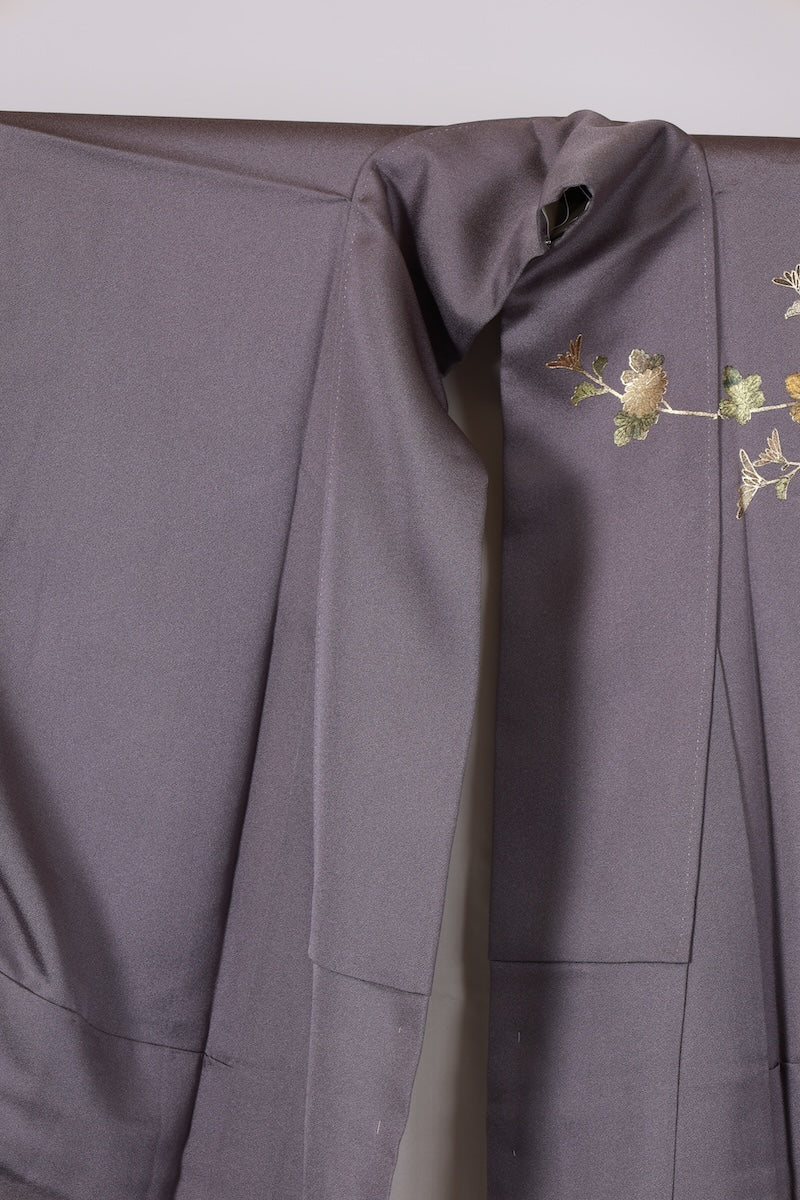 Japanese kimono used <houmongi> Lsize silk 100% /T526