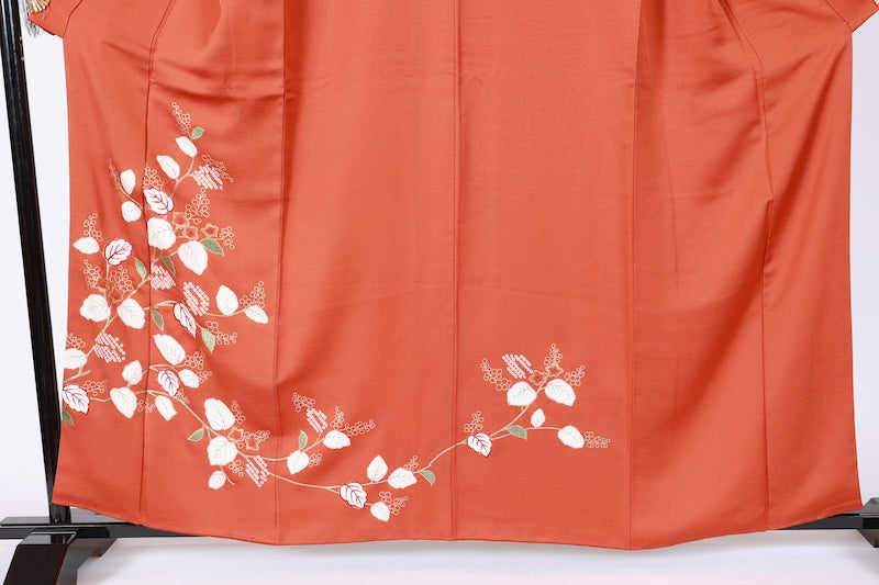 Japanese kimono used <houmongi> Lsize silk 100% /T522