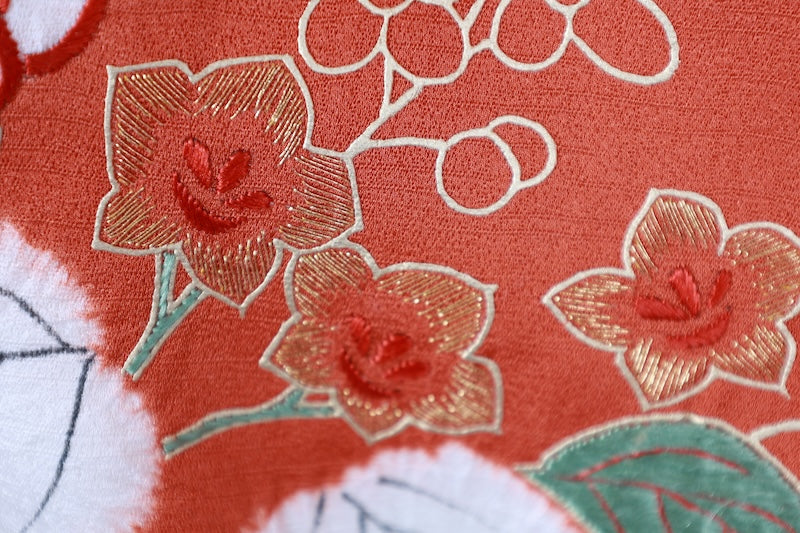 Japanese kimono used <houmongi> Lsize silk 100% /T522