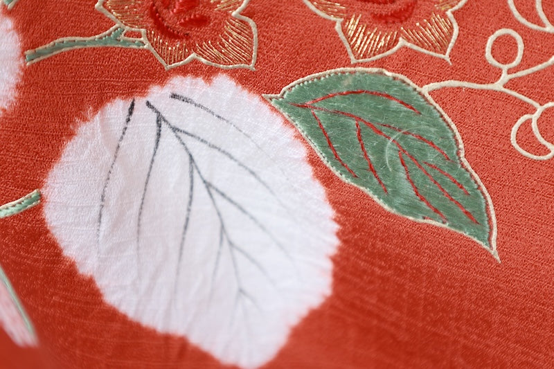 Japanese kimono used <houmongi> Lsize silk 100% /T522