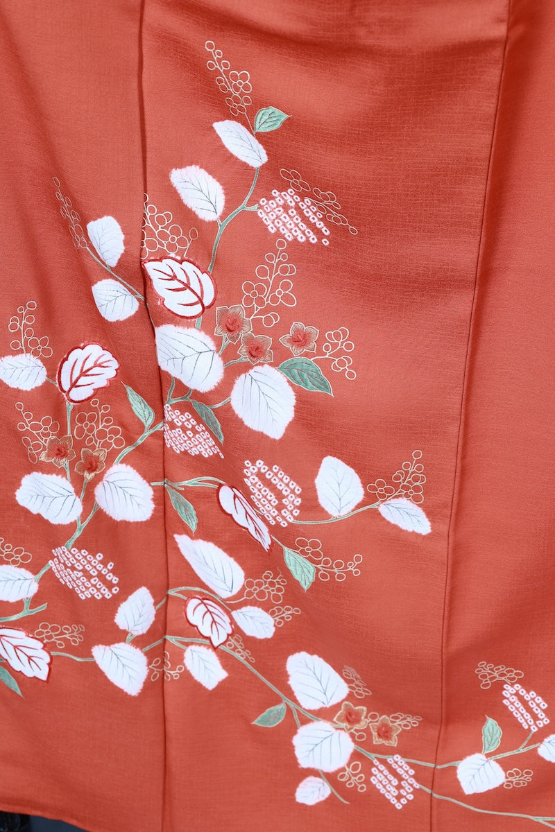Japanese kimono used <houmongi> Lsize silk 100% /T522