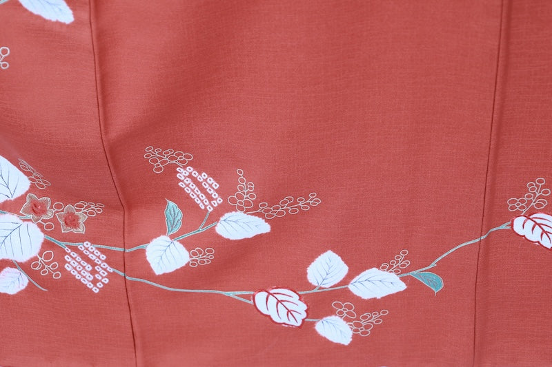 Japanese kimono used <houmongi> Lsize silk 100% /T522