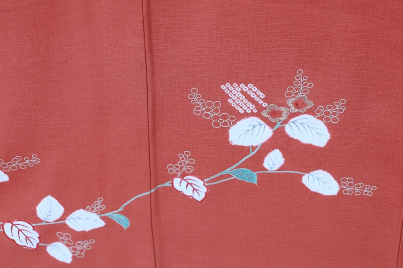 Japanese kimono used <houmongi> Lsize silk 100% /T522