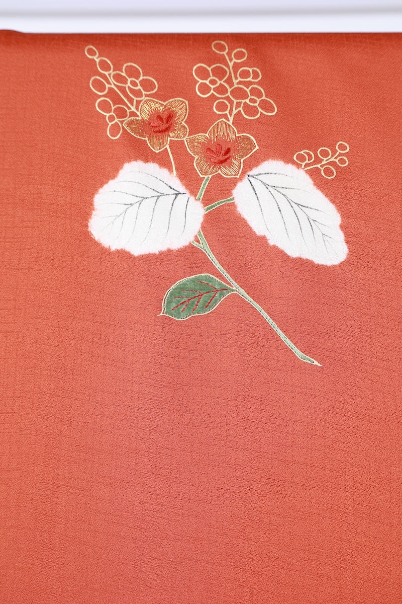 Japanese kimono used <houmongi> Lsize silk 100% /T522