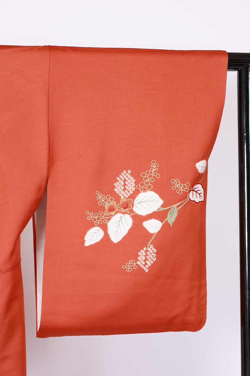 Japanese kimono used <houmongi> Lsize silk 100% /T522