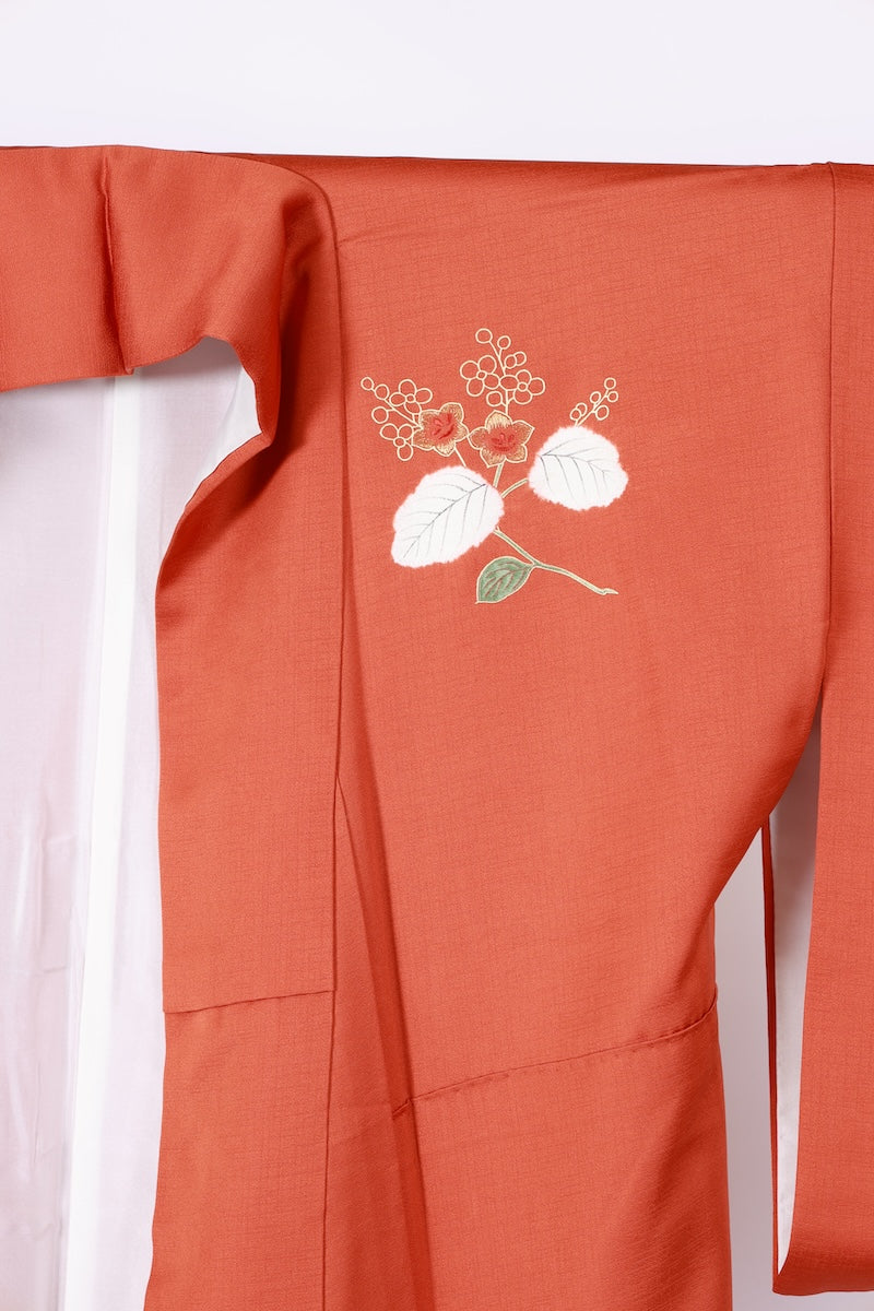 Japanese kimono used <houmongi> Lsize silk 100% /T522