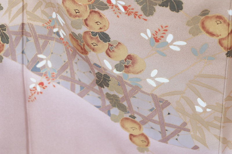 Japanese kimono used <houmongi> Msize silk 100% /T523