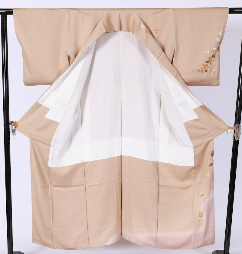 Japanese kimono used <houmongi> Msize silk 100% /T523