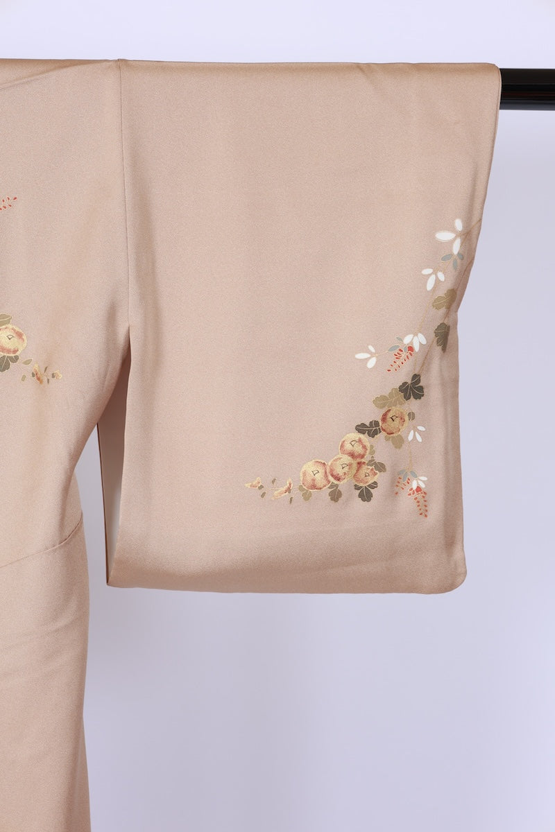 Japanese kimono used <houmongi> Msize silk 100% /T523