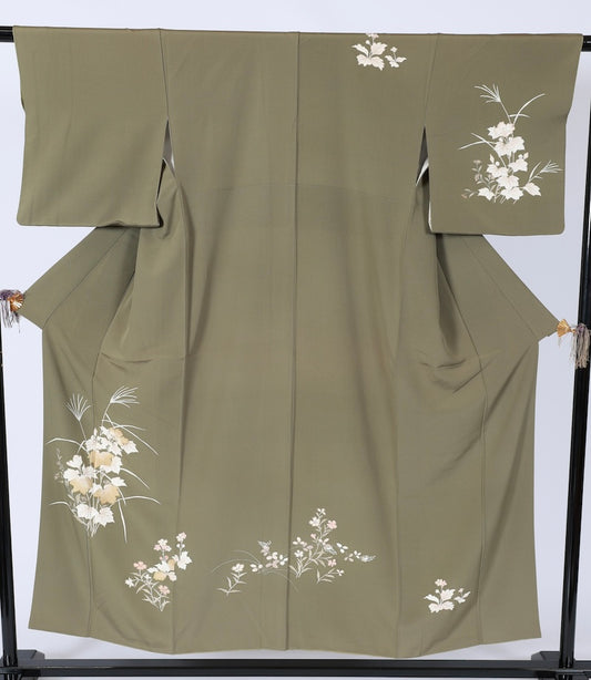Japanese kimono used <houmongi> Msize silk 100% /T517