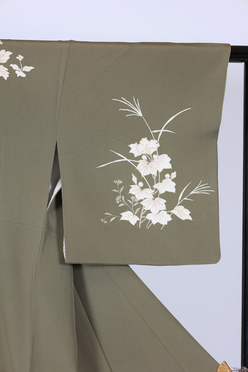 Japanese kimono used <houmongi> Msize silk 100% /T517