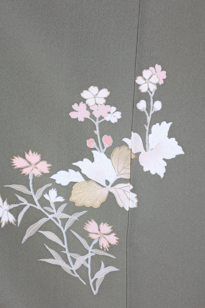 Japanese kimono used <houmongi> Msize silk 100% /T517