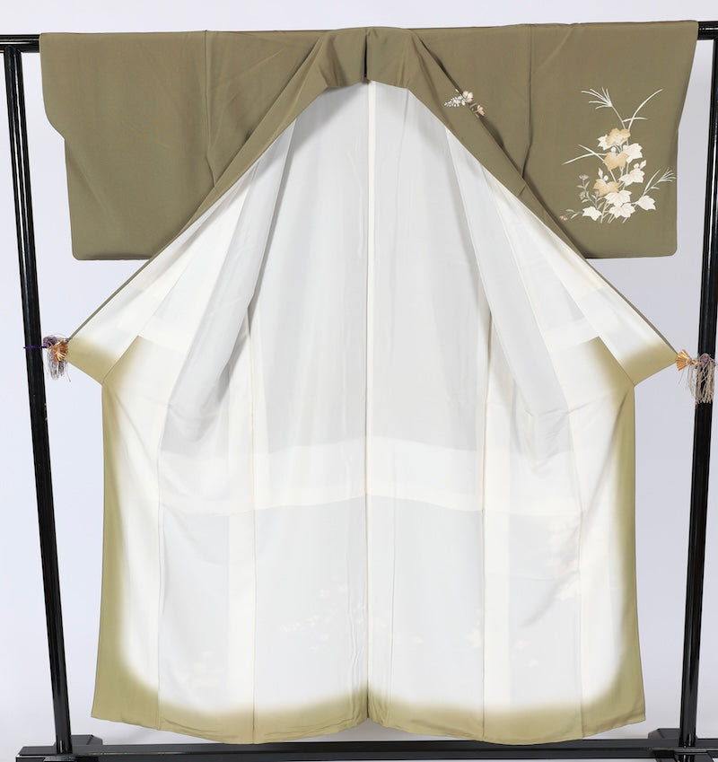 Japanese kimono used <houmongi> Msize silk 100% /T517