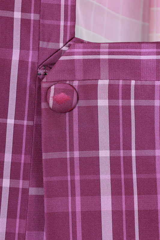 Coat used Lattice Swallow Purple tetoron/B308