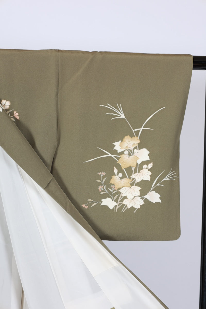 Japanese kimono used <houmongi> Msize silk 100% /T517