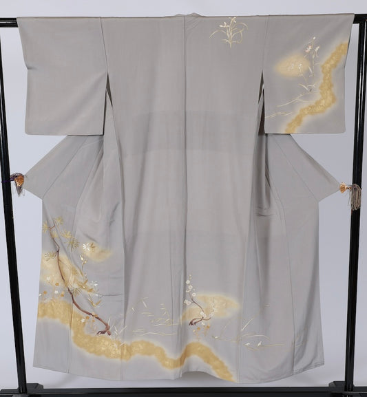 Japanese kimono used <houmongi> Msize silk 100% /T524
