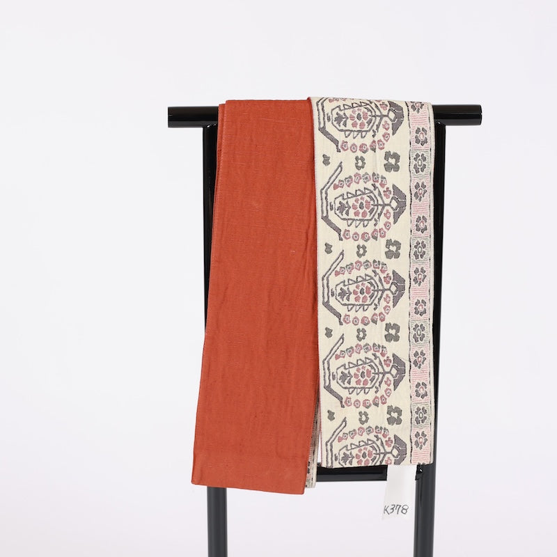 Japanese kimono sash belt (Hanhaba-obi) polyester K378