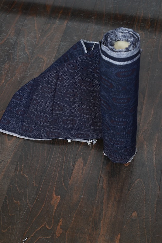 Brand new, indigo and red, geometric pattern, handwoven, R269