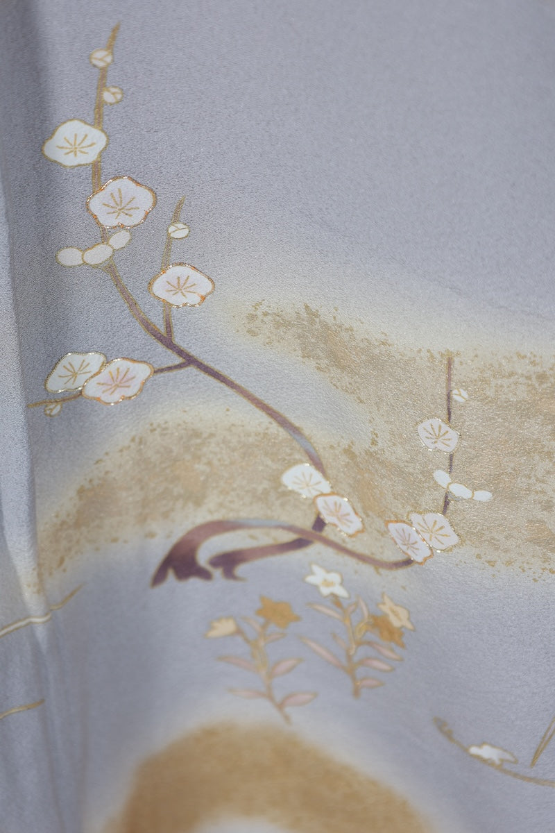 Japanese kimono used <houmongi> Msize silk 100% /T524