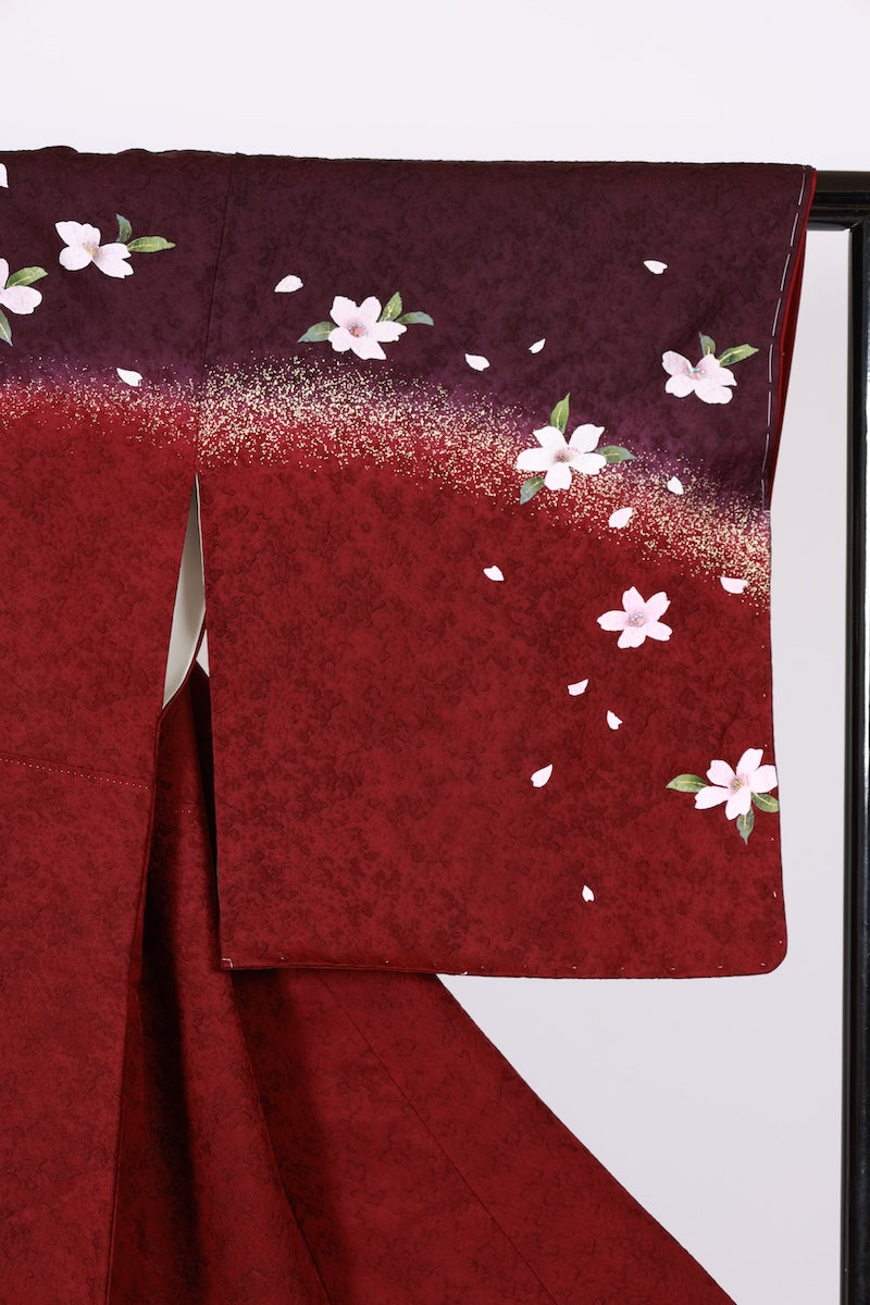Japanese kimono used <houmongi> Msize silk 100% /T519