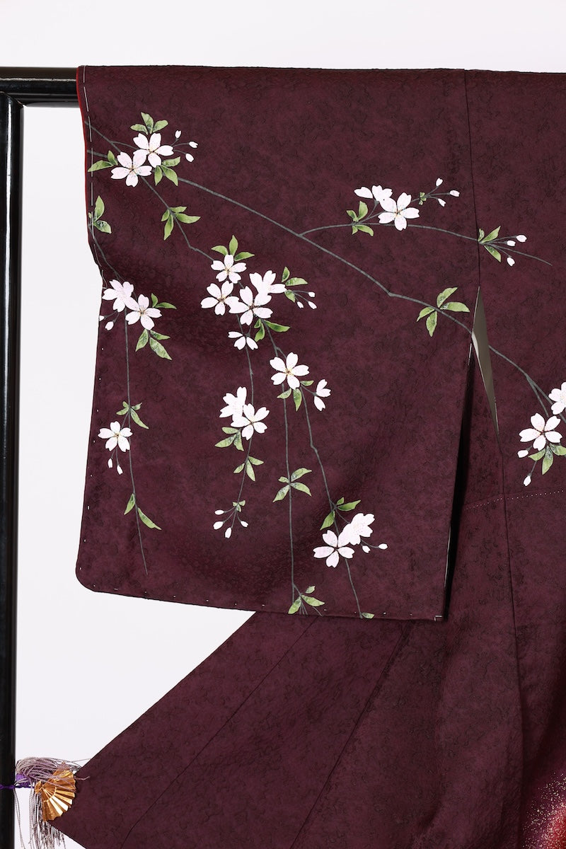 Japanese kimono used <houmongi> Msize silk 100% /T519