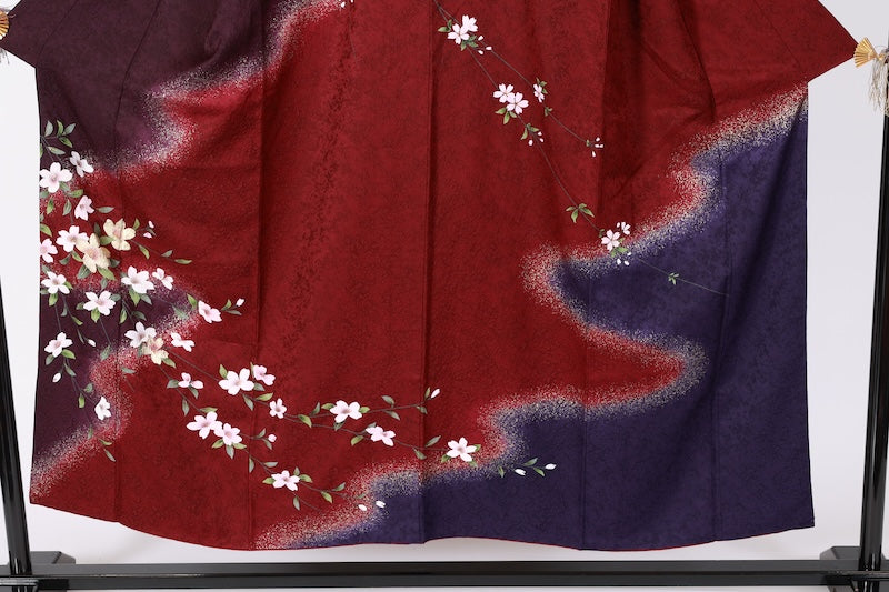 Japanese kimono used <houmongi> Msize silk 100% /T519