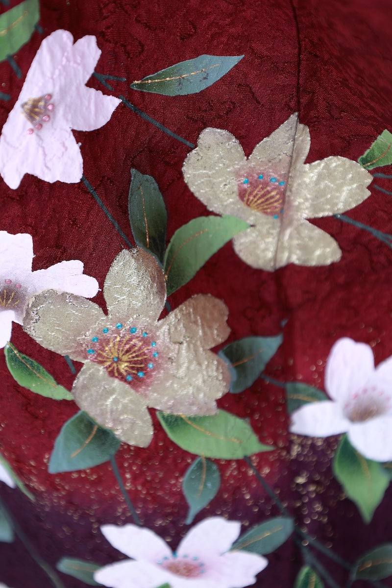 Japanese kimono used <houmongi> Msize silk 100% /T519
