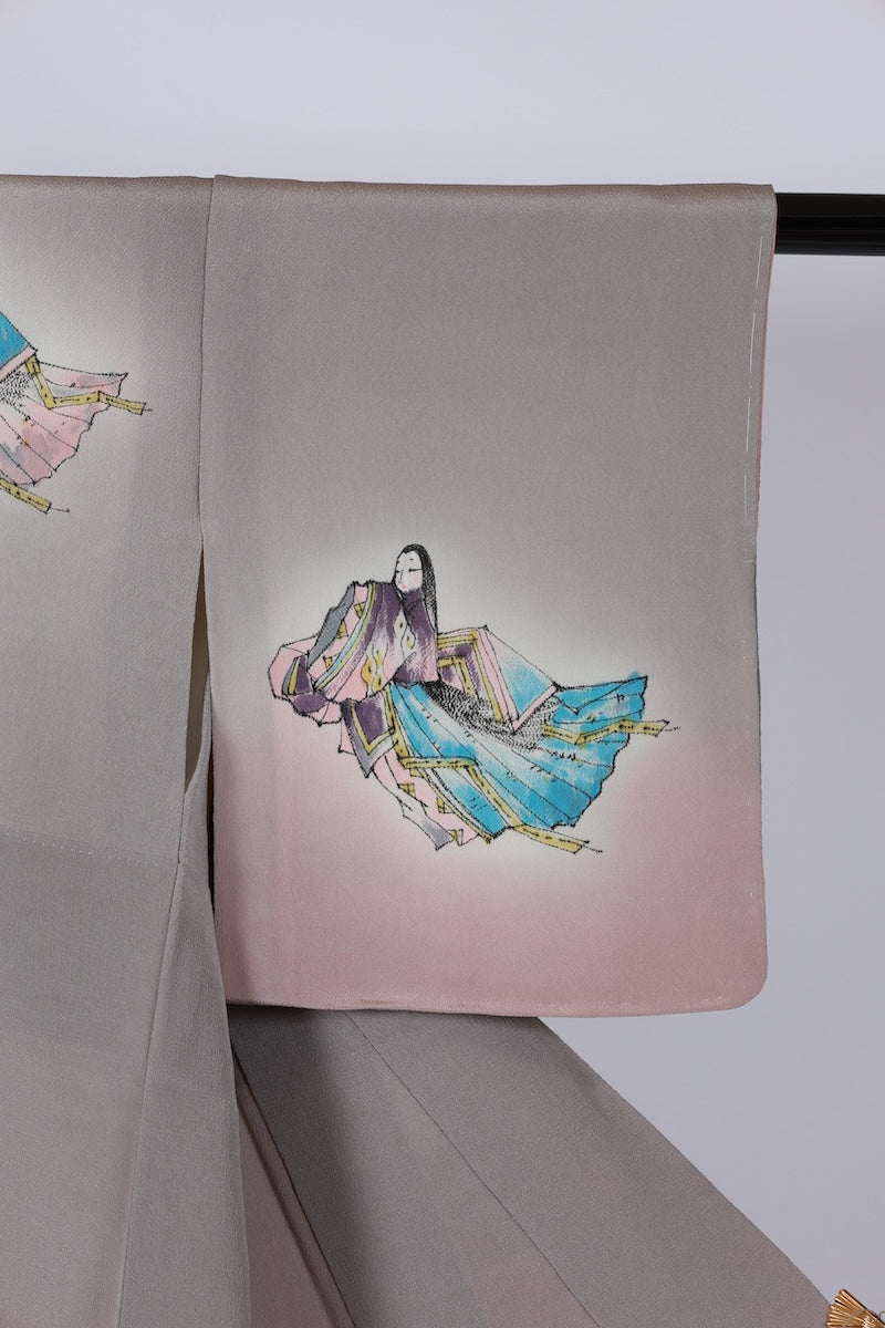 New Unused Japanese kimono <houmongi> Msize silk 100% /T516