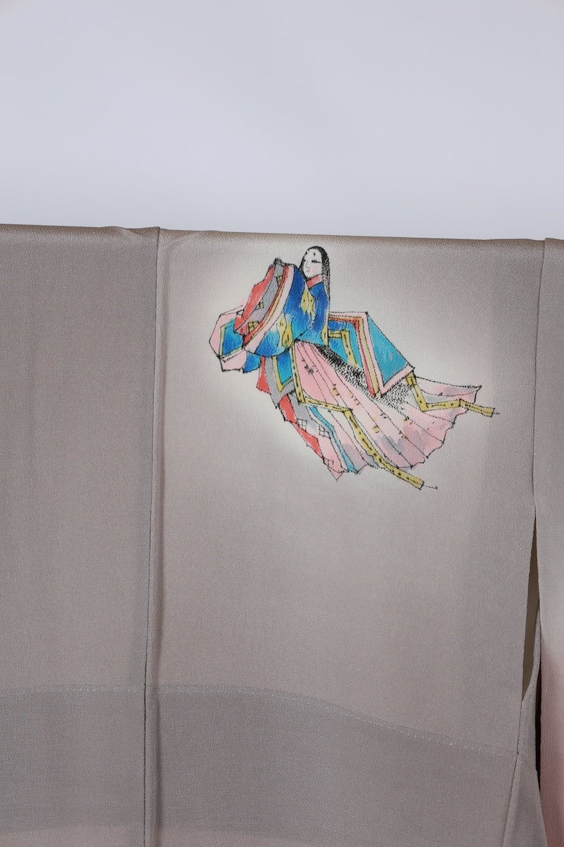 New Unused Japanese kimono <houmongi> Msize silk 100% /T516