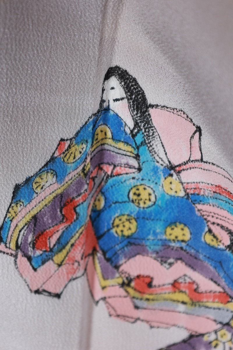 New Unused Japanese kimono <houmongi> Msize silk 100% /T516