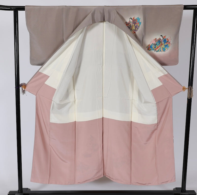 New Unused Japanese kimono <houmongi> Msize silk 100% /T516