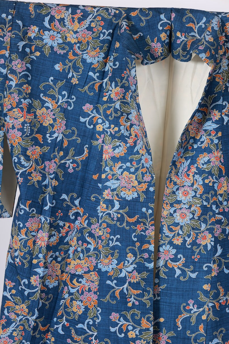Japanese kimono used <Tsumugi> Msize silk 100% /T601